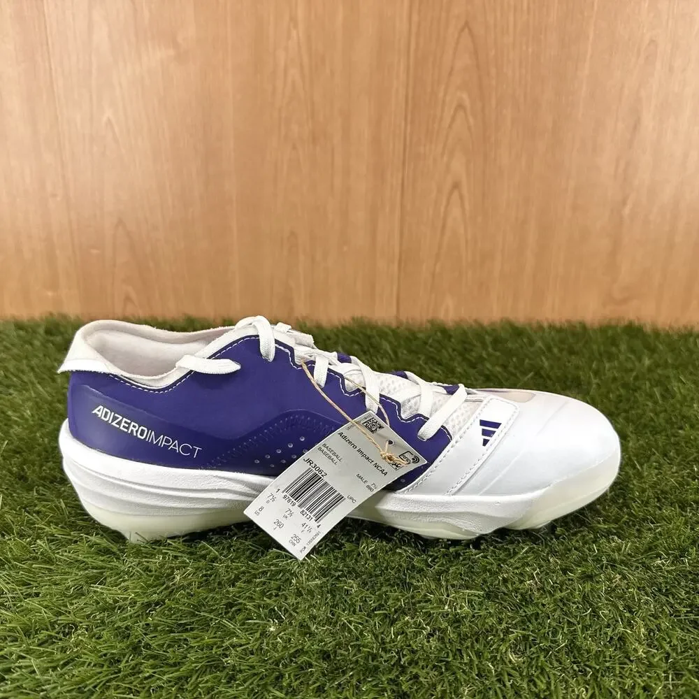 adidas Adizero Afterburner 10 White Team Purple Baseball Cleats JR3062 Mens Sz 8